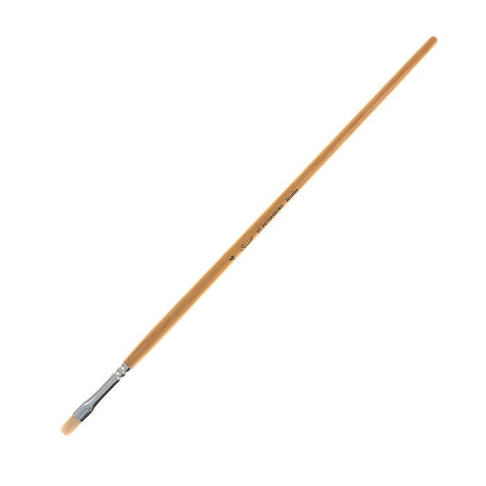 Кисть «Сонет» № 4, щетина, плоская, удлинённая ручка, d=8 мм - фото 116824