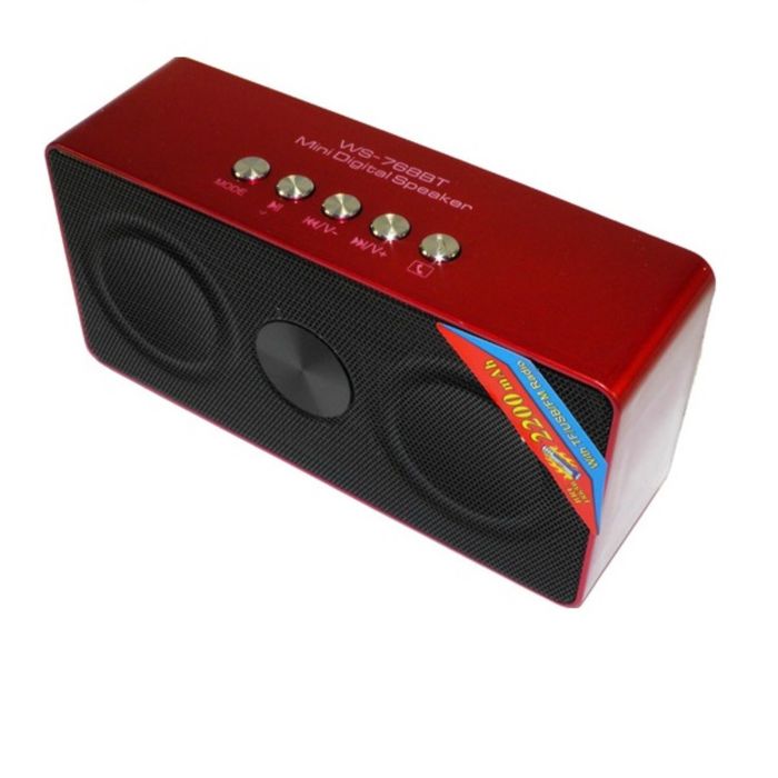 Портативная акустика WS-768, Bluetooth, USB, micro SD, FM, красная