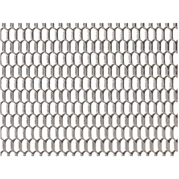 Сетка защитно-декоративная Dollex, алюминий, 100х20 см, ячейки 20х6 мм, хром