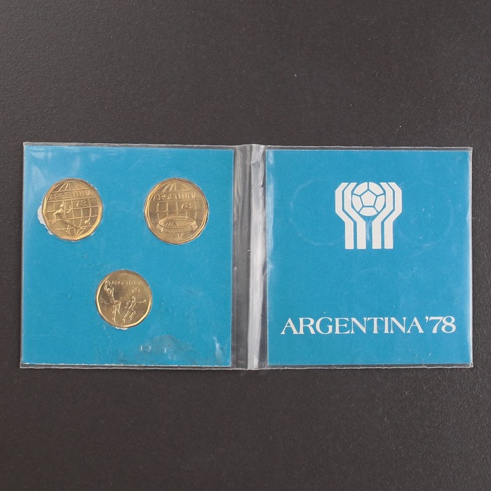 Набор монет &quot;Аргентина Чемпионат Мира 1978 &quot;Футбол&quot; в оригинальном альбоме