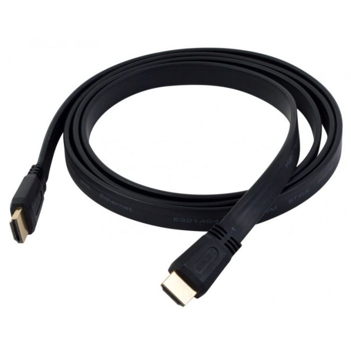 Кабель аудио-видео Buro HDMI 19M-19M V1.4 FL, HDMI (m), HDMI (m), 5 м, черный