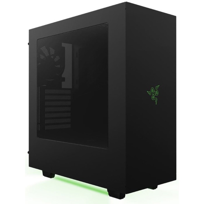 Корпус NZXT S340 Razer, без БП, ATX, черно-зеленый