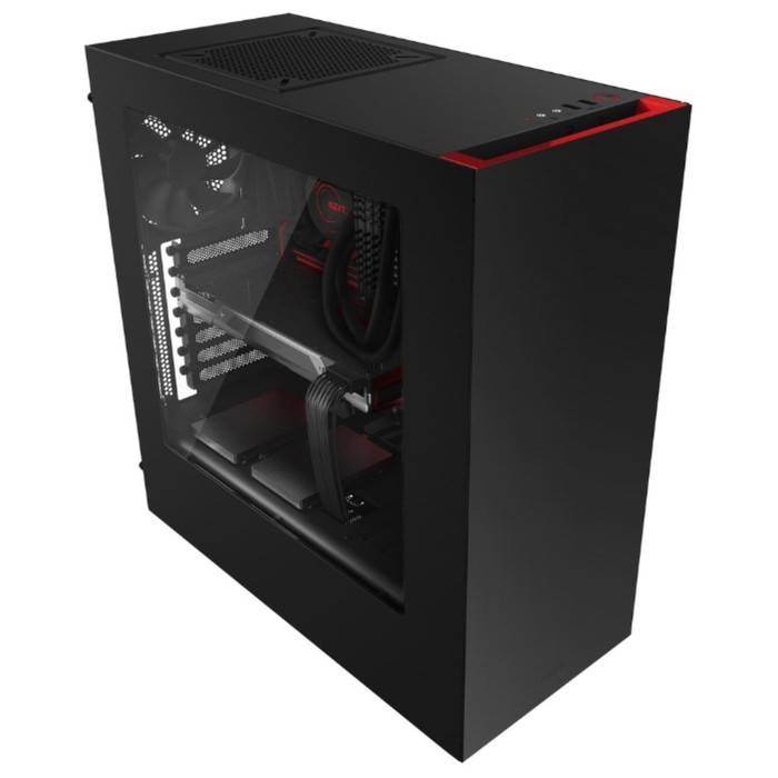 Источник s. NZXT s340 Black. NZXT s340 Black/Blue. NZXT s340 Black/Red. Компьютерный корпус NZXT s340 Black/Red.