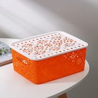 Контейнер для хранения с крышкой 22×17×9.5 см «Узор», цвет МИКС Контейнер для хранения с крышкой 22×17×9.5 см «Узор», цвет МИКС