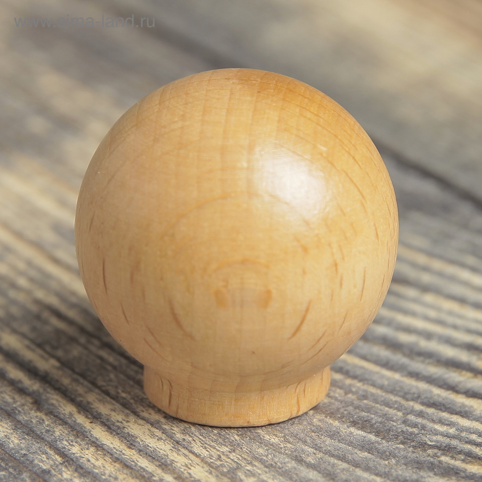 Ручка-кнопка деревянная/светл. Дерево d-35