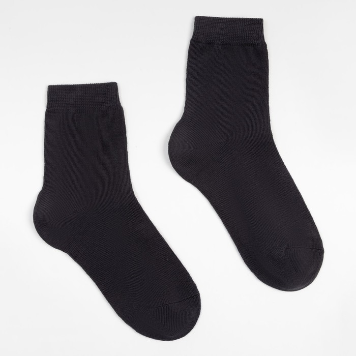 Носки детские, цвет тёмно-серый, размер 16-18