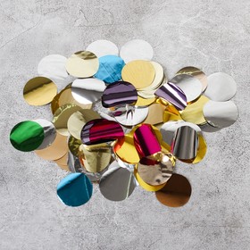 The filler for the bowl "Confetti round" 3 cm, foil, color MIX, 500g