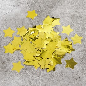 Наполнитель для шара "Конфетти звезда" 3 см, фольга, цвет золотой, 500г