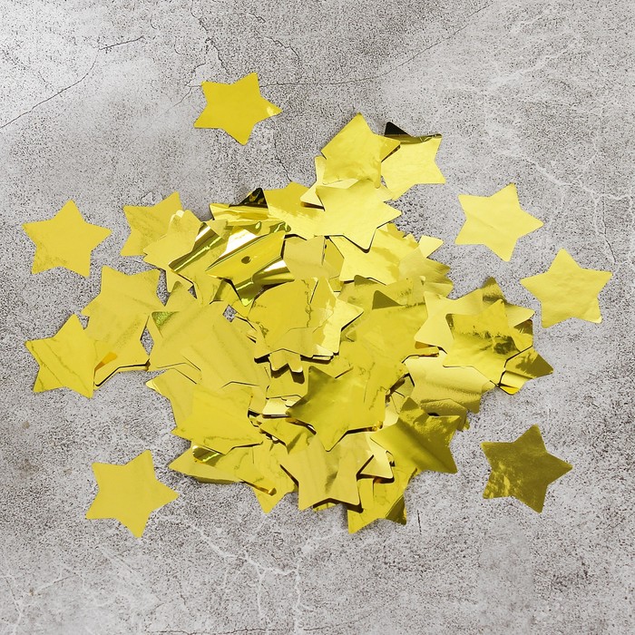 Наполнитель для шара "Конфетти звезда" 3 см, фольга, цвет золотой, 500г - фото 9271972