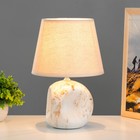 Лампа настольная керамика Е14 40Вт 220В "Песчаное время" под мрамор 30х19,5х19,5 см - фото 3404056