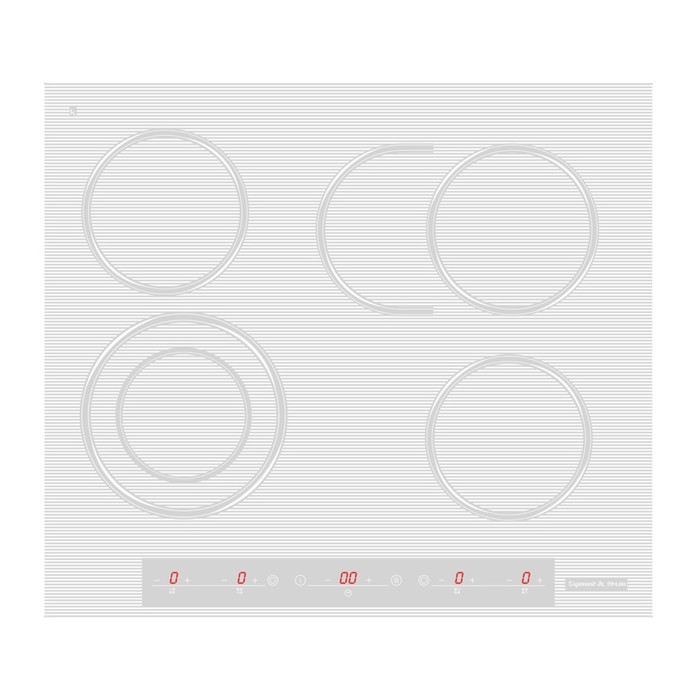 Варочная поверхность Zigmund &amp; Shtain CNS 259.60 WX, стеклокерамическая, 4 конфорки, белый