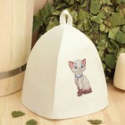 Шапка для бани с детской термопечатью "Котёнок" - фото 6725142