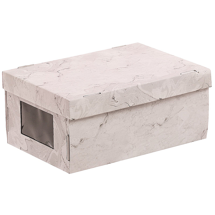 Складная коробка с PVC окошком «Мраморная», 34 х 23 х 15 см