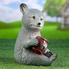 Садовая фигура "Медведь с бочкой меда" серый 28см Садовая фигура "Медведь с бочкой меда" серый 28см