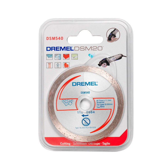 Диск алмазный Dremel 2615S540JA, для пилы Dremel DSM20, диам. 77х11,1 мм, по мрамору