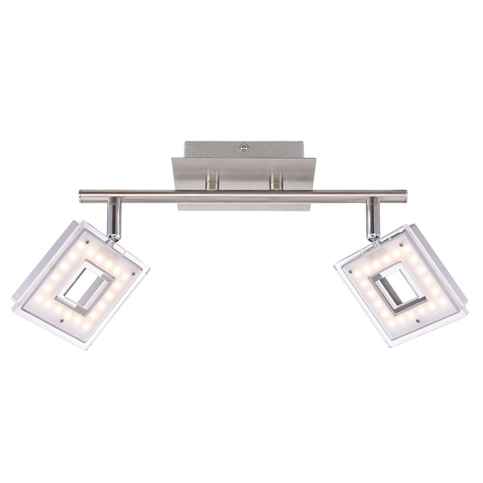 Спот KERSTIN 2x3,3Вт LED матовый никель 17,5x30x17,5см