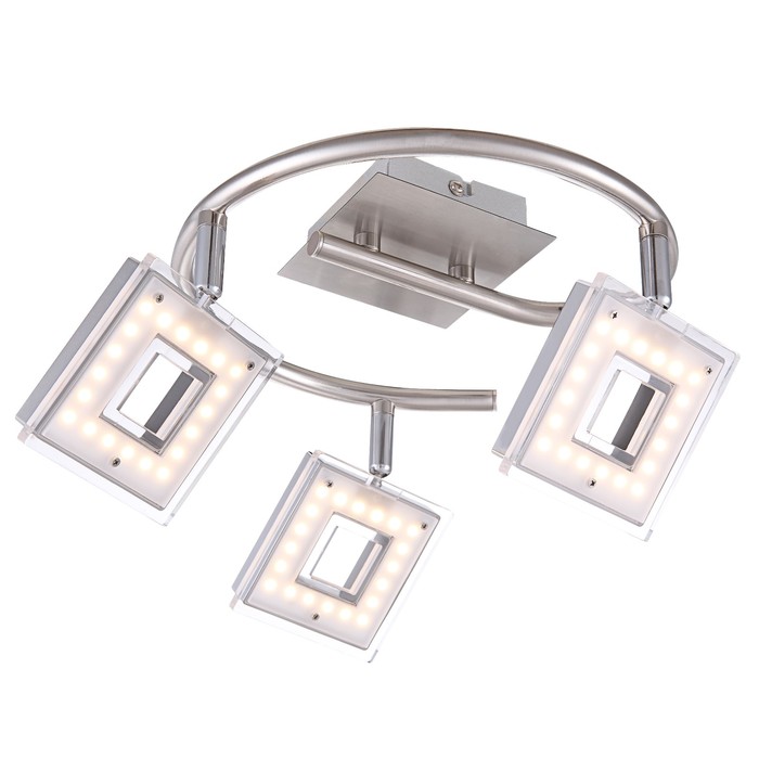 Спот KERSTIN 3x3,3Вт LED матовый никель 45x45x18см