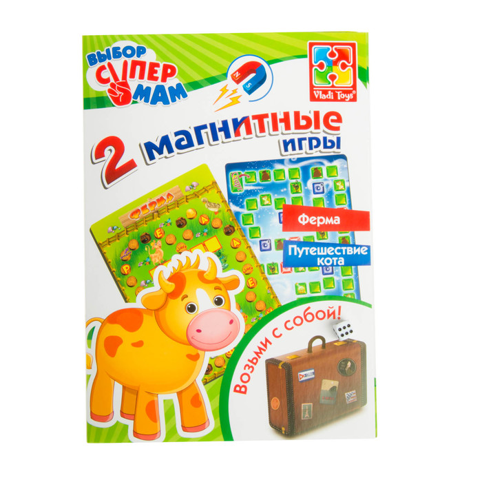 Обучающая игра с магнитами &quot;Ферма, Путешествие кота&quot;  VT3105-06