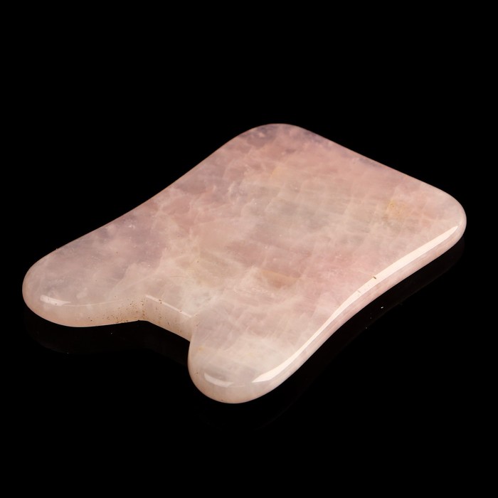 Пластина - скребок для массажа Гуаша, розовый кварц