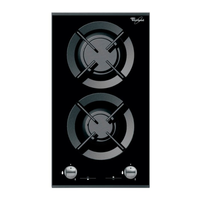 Варочная поверхность Whirlpool AKT 352/IX, газовая, 2 конфорки, черный