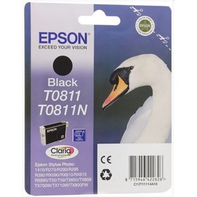 Картридж струйный Epson C13T11114A10/C13T0811 черный для Epson R270/290/RX590
