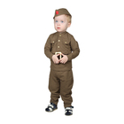 Костюм военного для мальчика: гимнастёрка, галифе, пилотка, трикотаж, хлопок 100%, рост 92 см, 1,5-3 года - фото 108128687