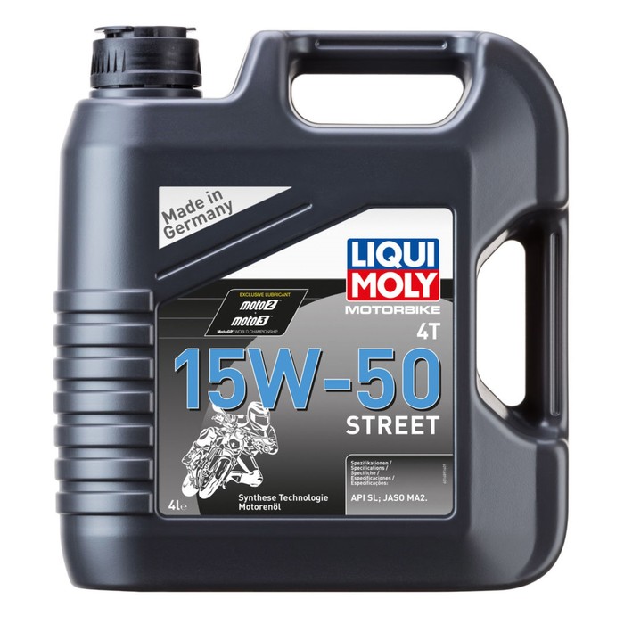 Моторное масло LiquiMoly 4T 15W-50 Motorbike Street SL/МА-2 синтетическое, 4 л