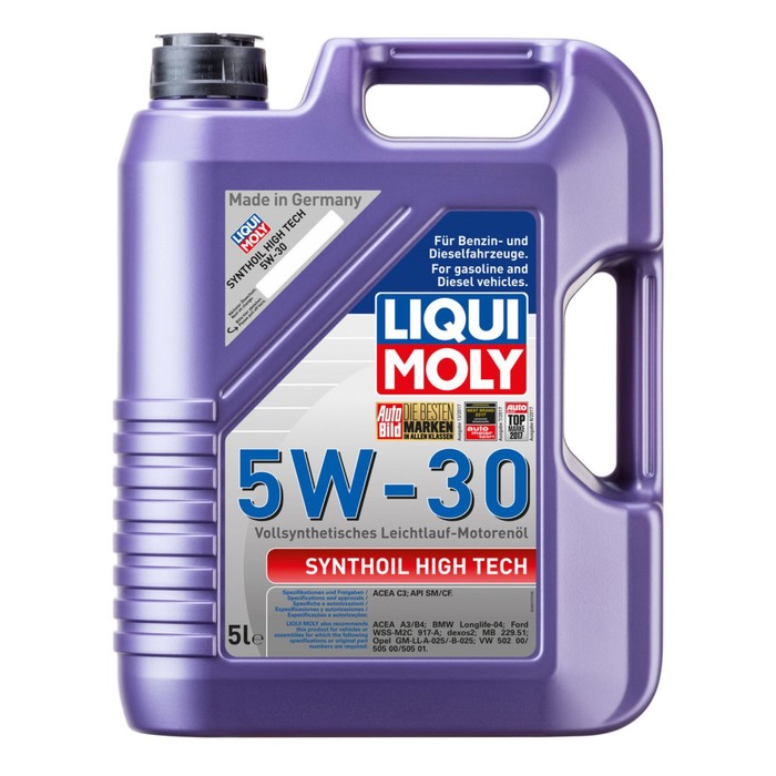 Моторное масло LiquiMoly  5W-30 Syntohoil High Tech синтетическое SMW-CF C3, 5 л