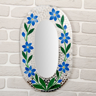 Панно зеркальное "Голубые цветы" 50х1х30 см - фото 5074068