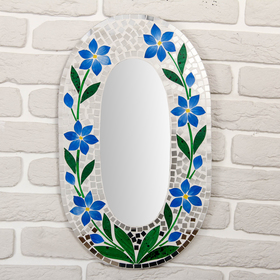 Панно зеркальное "Голубые цветы" 50х1х30 см