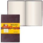 Бизнес-блокнот А6, 128 листов, BRAUBERG Western, искусственная кожа, гладкая, на резинке, коричневый - фото 8104338