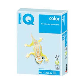 Бумага цветная А4 250 л, IQ COLOR, 160 г/м2, голубая, BL29