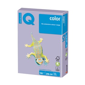 Бумага цветная А4 250 л, IQ COLOR, 160 г/м2, лиловая, LA12
