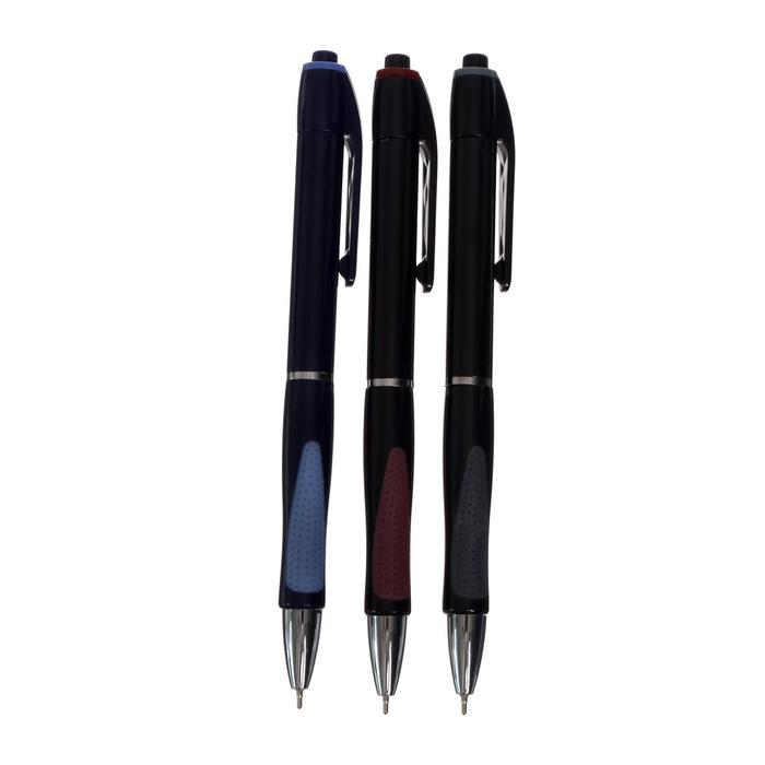 Ручка шариковая, автоматическая Vinson 0.5 мм, с резиновым держателем, стержень масляный синий, МИКС