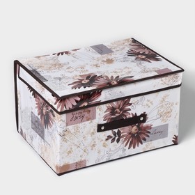 Короб для хранения с крышкой Доляна «Астра», 40×30×25 см, цвет коричневый