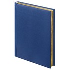 Ежедневник недатированный Brauberg Select А5, 160 л, синий, под зернистую кожу, золотой срез