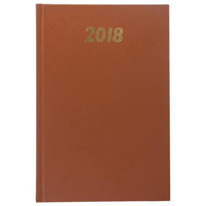 Ежедневник датированный 2018 г А5, 336 страниц BRAUBERG, обложка бумвинил, коричневый