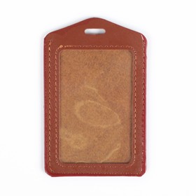 Бейдж-карман вертикальный, 70 х 100 мм, (внутренний размер: 83 мм х 51 мм), ПВХ, коричневый