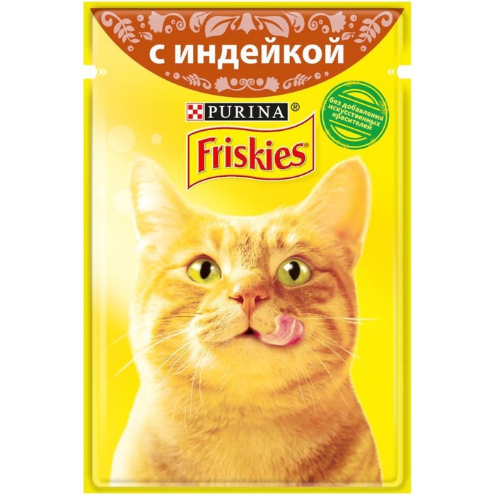 Влажный корм FRISKIES для кошек, индейка в подливе, пауч, 85 г