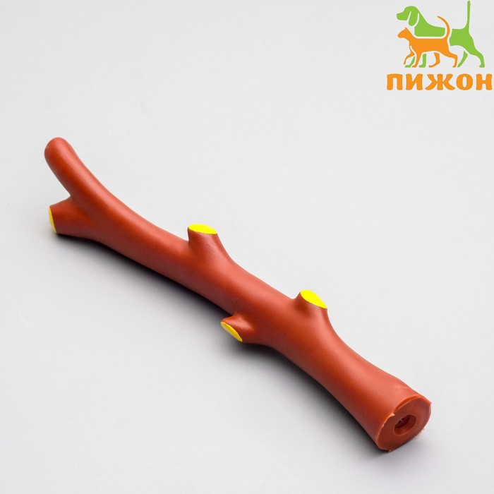 Игрушка пищащая "Ветка" для собак, 21,5 см, коричневая
