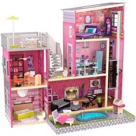 Кукольный домик «Глянец», с мебелью, 35 предметов и бассейном