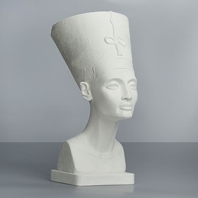 Гипсовая фигура бюст Нефертити в шапке «Мастерская Экорше», 24 х 37 х 51 см