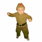 Костюм военного детский: комбинезон, пилотка, трикотаж, хлопок 100 %, рост 80 см, 1-2 года - фото 1598295
