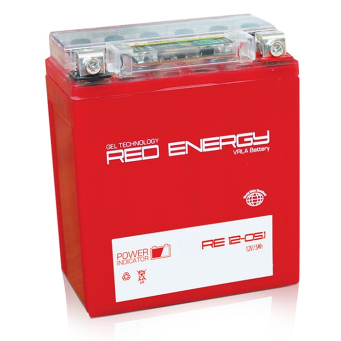 Аккумуляторная батарея Red Energy 5 А/ч - 6СТ АПЗ, Moto AGM, 12-05.1, 12N5-3B, прямая полярность   2