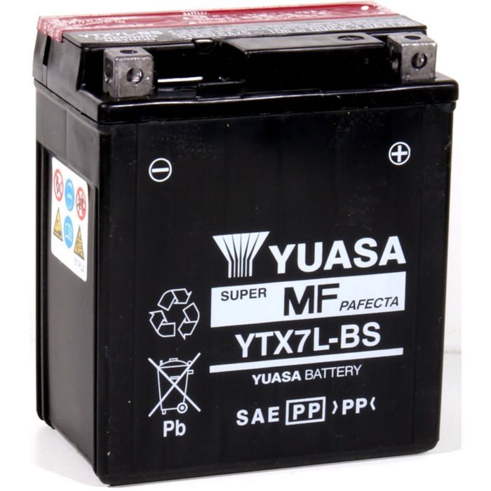 Аккумуляторная батарея Yuasa 6 А/ч - 6СТ AGM, YTX7L-BS, обратная полярность