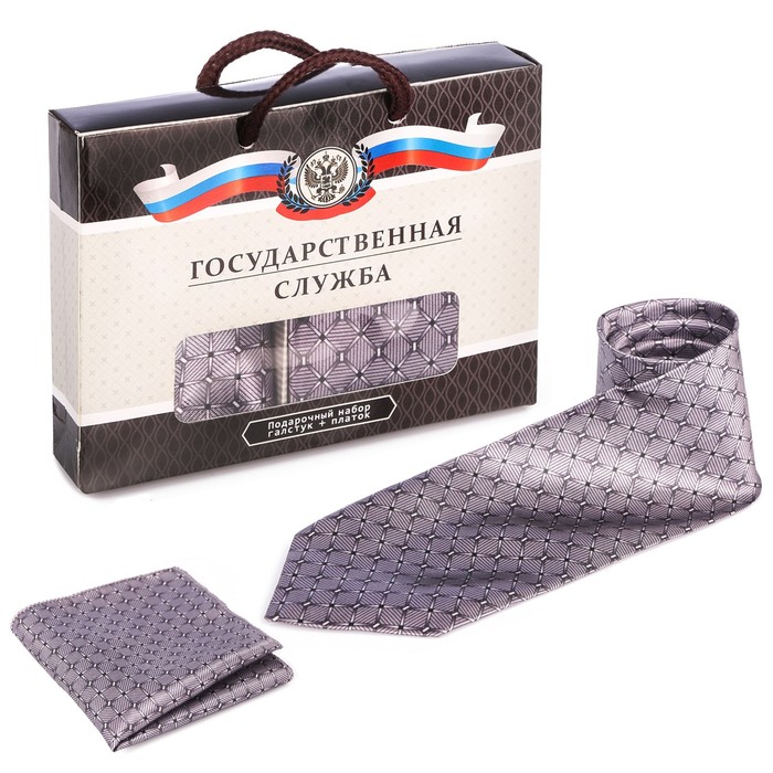 Подарочный набор: галстук и платок "Государственная служба"