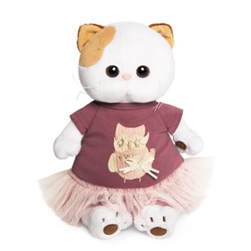 Мягкая игрушка "Кошечка Ли-Ли" в платье с совой, 24 см