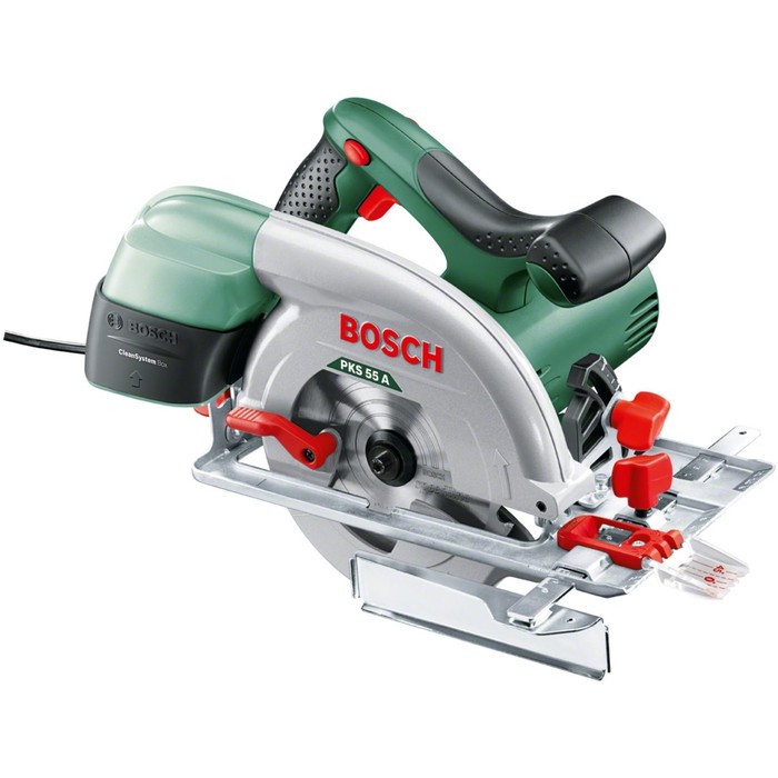 Дисковая пила Bosch PKS 55 A (0.603.501.020), 1200Вт,диск 20х160мм,5600 об/мин,пылесборник