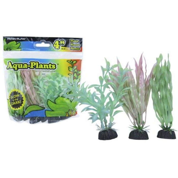 Растение PENN-PLAX AQUA-PLANTS, 10см, с грузом, зел/светящееся, 6шт/уп