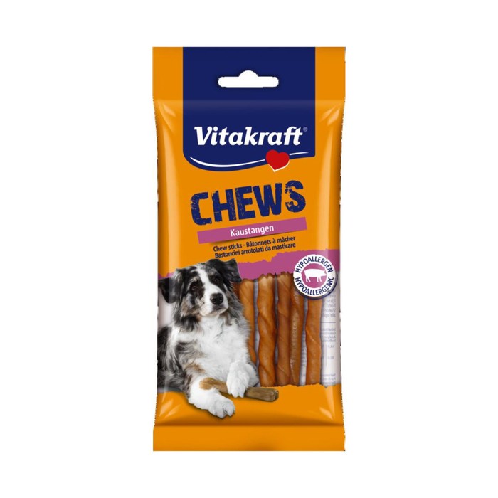 Жевательные палочки Vitakraft  CHEWS для собак,  из свиной кожи 12,5см, 10шт/уп